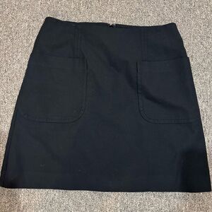 Ann Taylor Loft Patch Pocket Black Skirt Mini Size 4
